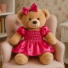 Fuchsia satin dress with bows for 40 cm plush – Ref. 886