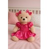 Fuchsia satin dress with bows for 40 cm plush – Ref. 886