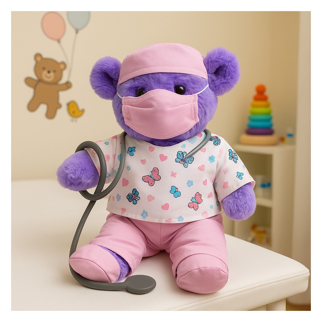 Knuffel kleding Roze Doktersset 2967 – met stethoscoop en masker. Knuffel kleding Roze Doktersset 2967 – met stethoscoop en masker.