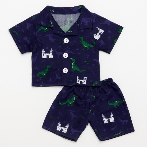 Pyjama “Crazy for Castles” bleu pour peluche 40 cm – Réf. 2975 – Teddy Mountain