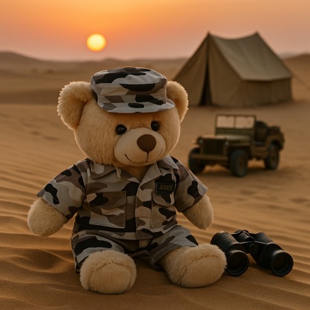 Kleidung für Plüsch 40 cm – „Desert Army“ Tarnset 3-teilig – Ref. 2484