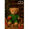 Pyjama vert de Noël pour peluche 40 cm – Réf. 3020 Teddy Mountain – ensemble deux pièces festif