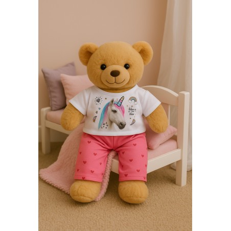 Magical Unicorn outfit for plush 16 inch – Ref. 3035 Cuddles & Friends – white unicorn shirt and pink pants