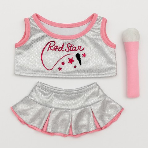 “Red Star” Outfit in Silber und Rosa für Plüschtiere – Ref. 3038 Cuddles & Friends