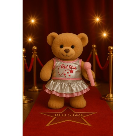 “Red Star” Outfit in Silber und Rosa für Plüschtiere – Ref. 3038 Cuddles & Friends