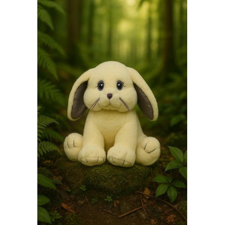 Peluche à remplir Lapin crème 40 cm – The Bear Factory – Oreilles scintillantes