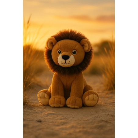 Leo the Lion 40 cm stuff-your-own plush with fibre and heart – Mon Teddy Bear