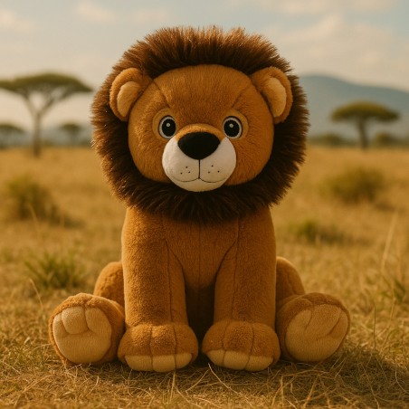 Leo the Lion 40 cm stuff-your-own plush with fibre and heart – Mon Teddy Bear