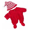 Pyjama rouge + bonnet, 40 cm  - la tenue idéale pour les peluches personnalisées ! ,  40 cm  - La tenue idé