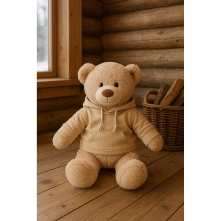 Beige hoodie for 40 cm plush – Mon Teddy Bear Y036.