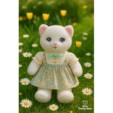 Robe à fleurs vintage pour peluche 40 cm – Réf. Y182 – Mon Teddy Bear