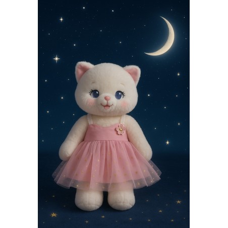 robe-peluche-tulle-rose-etoiles-dorees-ref-y178