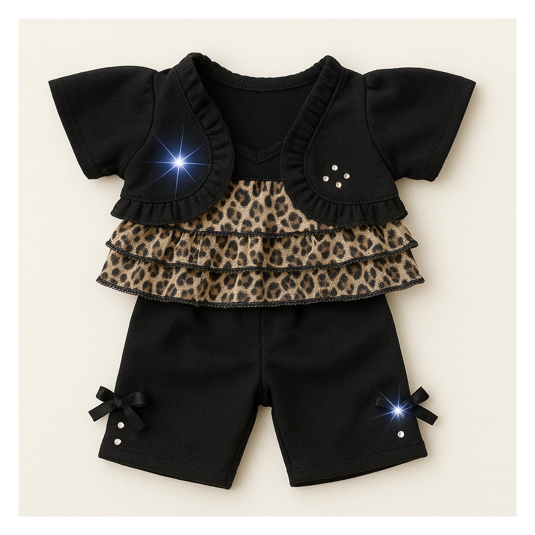 Knuffel outfit Black Jacket & Leggin Outfit Y269 – bolero en luipaard top. Knuffel outfit Black Jacket & Leggin Outfit Y269 – bolero en luipaard top.