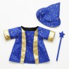 Tenue pour peluche Costume de Magicien Bleu 2947 – chapeau, robe et baguette dorée. Tenue pour peluche Costume de Magicien Bleu 2947 – chapeau, robe et baguette dorée.
