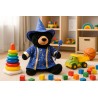 Tenue pour peluche Costume de Magicien Bleu 2947 – chapeau, robe et baguette dorée. Tenue pour peluche Costume de Magicien Bleu 2947 – chapeau, robe et baguette dorée.