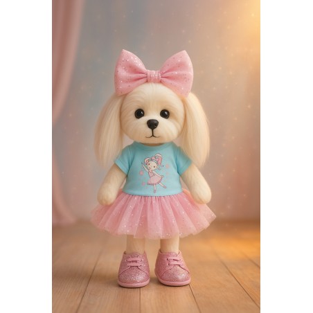 Lucky Doggy Mimi Ballerina L053 – roze tutu en glitterschoenen.