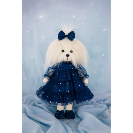 Lucky Doggy Starlight Night L130 – blauwe jurk met gouden sterren.