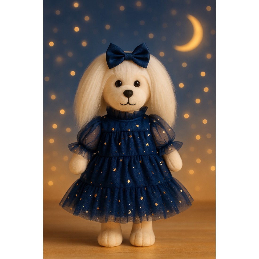 Lucky Doggy Starlight Night L130 – blauwe jurk met gouden sterren. Lucky Doggy Starlight Night L130 – blauwe jurk met gouden sterren.