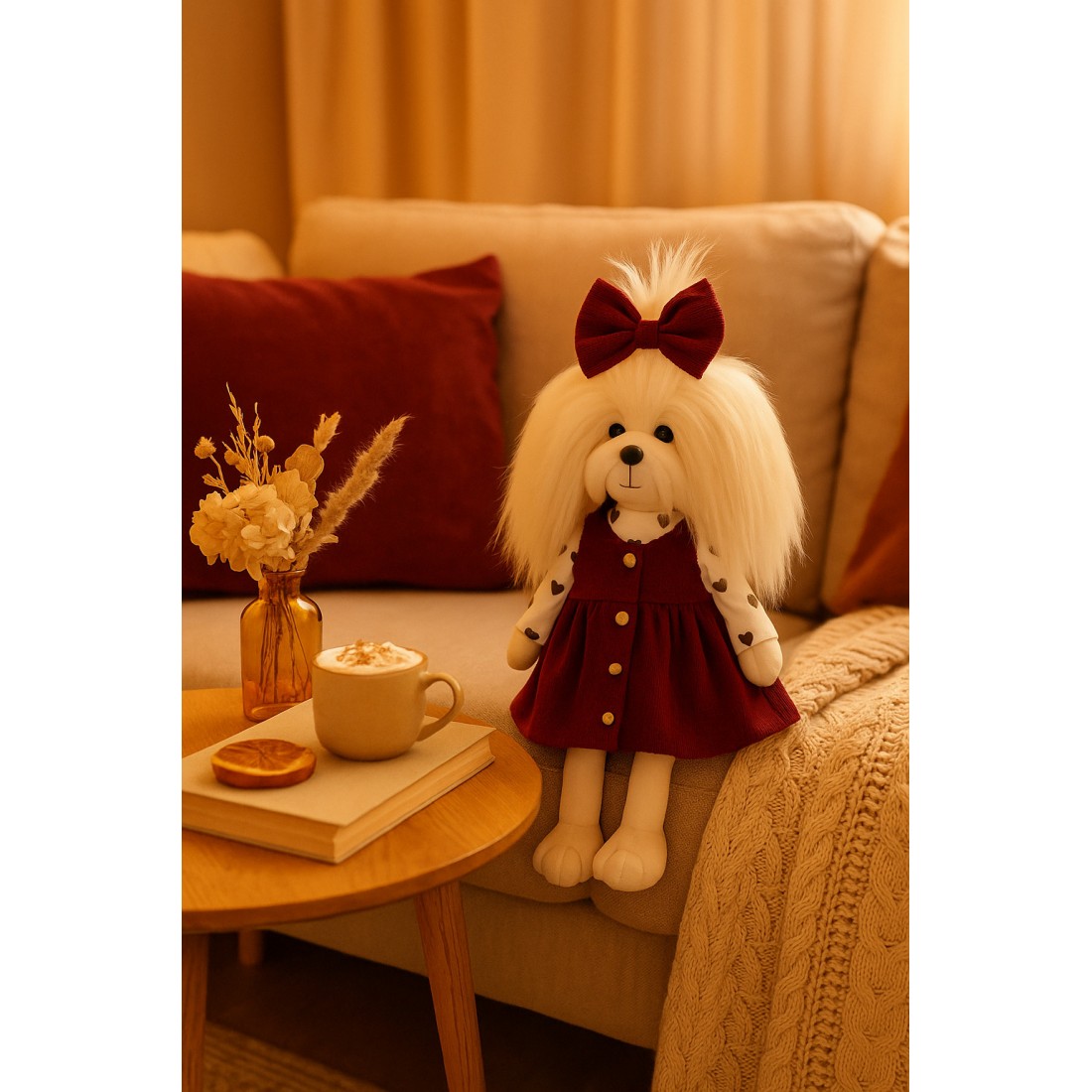 Ensemble Lucky Doggy Velvet Love L128 – robe bordeaux et haut à cœurs. Ensemble Lucky Doggy Velvet Love L128 – robe bordeaux et haut à cœurs.