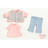 Lucky Doggy L125 Sweet College – pink and grey teddy jacket Lucky Doggy L125 Sweet College – pink and grey teddy jacket