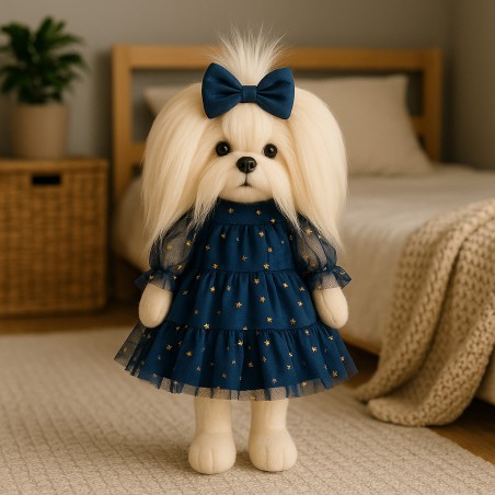 Lucky Mimi Sky Full of Stars – Peluche Lucky Doggy 38 cm avec robe bleu nuit étoilée