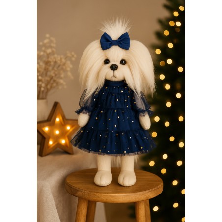 Lucky Mimi Sky Full of Stars – Peluche Lucky Doggy 38 cm avec robe bleu nuit étoilée