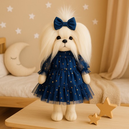 Lucky Mimi Sky Full of Stars – Peluche Lucky Doggy 38 cm avec robe bleu nuit étoilée