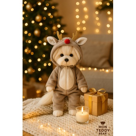 Peluche Lucky Mimi en pyjama renne - Mon Teddy Bear