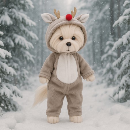 Lucky Mimi plush in reindeer pajamas – Mon Teddy Bear