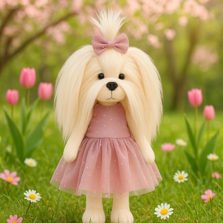 Lucky Mimi plush 38 cm pink dress golden dots LD5/099