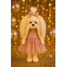 Peluche Lucky Mimi 38 cm robe rose pois dorés LD5/099 Peluche Lucky Mimi 38 cm robe rose pois dorés LD5/099