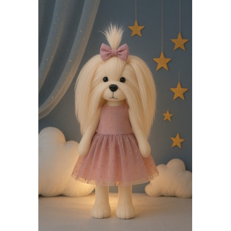 Lucky Mimi plush 38 cm pink dress golden dots LD5/099