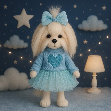 Peluche Lucky Mimi Blue Heart Dream 38 cm tenue bleue cœur