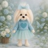 Lucky Mimi knuffel Blue Heart Dream 38 cm blauwe trui glitterhart LD5/087