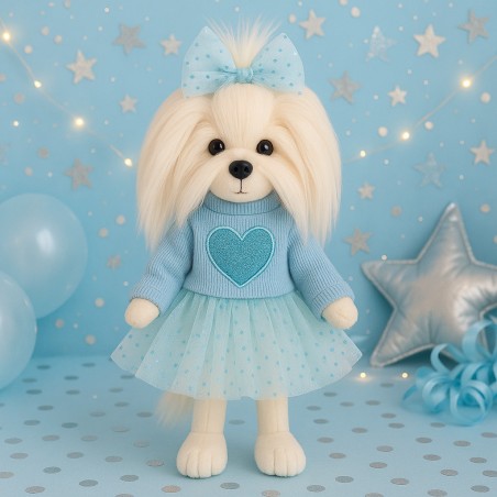Peluche Lucky Mimi Blue Heart Dream 38 cm tenue bleue cœur
