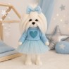 Lucky Mimi knuffel Blue Heart Dream 38 cm blauwe trui glitterhart LD5/087