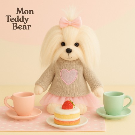 Lucky Yoyo Pink Heart Ref. LD5/101 – Soft plush without metal frame in beige sweater and pink skirt