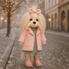 Lucky Yoyo Lavender Evening Ref. LD5/100 – Articulated plush in pink coat and gray dress