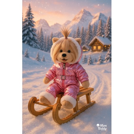 Lucky Yoyo in metallic roze overall met slofjes – LD2/081