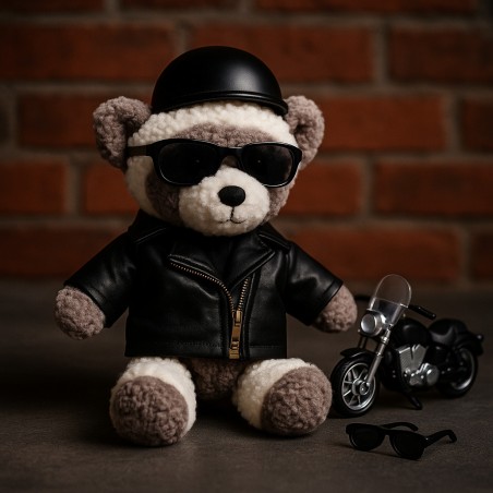 Veste perfecto noire pour peluche 40 cm – Réf. Y040