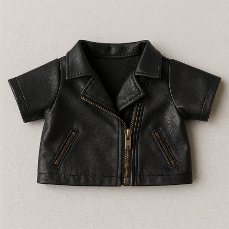 Black Faux Leather Biker Jacket – Ref. Y040