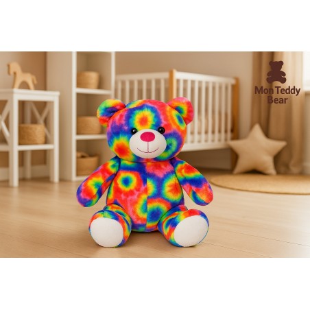 Rainbow Pop tie-dye teddy bear Ref. 162 – Mon Teddy Bear