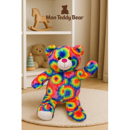 Rainbow Pop tie-dye teddy bear Ref. 162 – Mon Teddy Bear