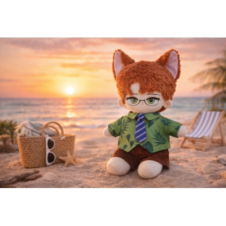 Plüschtier 40 cm gekleidet – Tropical Chic Outfit Y279 – Strandatmosphäre