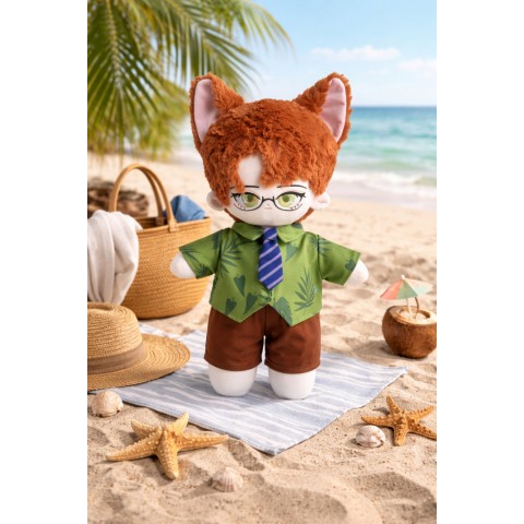 Plüschtier 40 cm gekleidet – Tropical Chic Outfit Y279 – Strandatmosphäre
