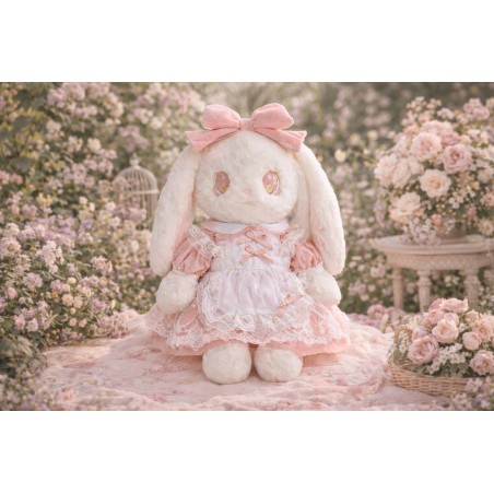 Roze tule rok voor knuffel 40 cm met kant en decoratieve strik – Ref. Y273