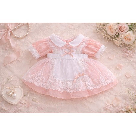 Jupe en tulle rose pour peluche 40 cm avec dentelle et nœud décoratif – Réf. Y273