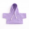 Peluche 40 à 45 cm habillée avec sweat à capuche violet clair – Réf. Y235