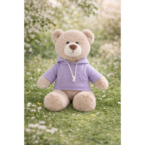40 to 45 cm plush toy wearing light purple hoodie – Ref. Y235
