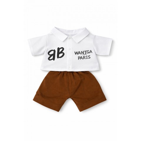 Ensemble City Explorer chemise et short pour peluche – Réf. Y245